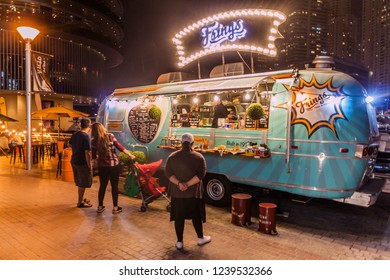 DUBAI, UAE - MARCH 12, 2017: Frings Food Truck In Dubai Marina, United Arab Emirates