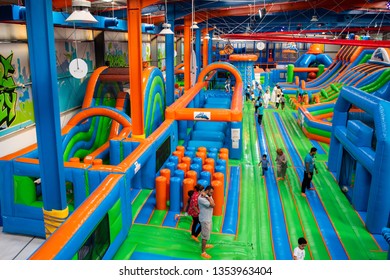 DUBAI, UAE, MARCH 2019: Air Maniax, Indoor Adventure Park