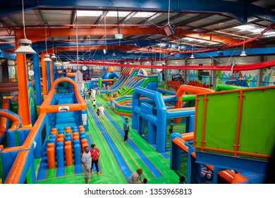 DUBAI, UAE, MARCH 2019: Air Maniax, Indoor Adventure Park