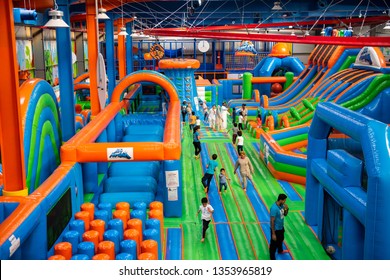 DUBAI, UAE, MARCH 2019: Air Maniax, Indoor Adventure Park