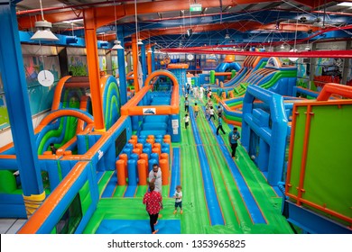 DUBAI, UAE, MARCH 2019: Air Maniax, Indoor Adventure Park