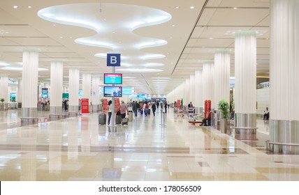 DUBAI, UAE - MARCH 26: Dubai Airport on March 26, 2013. It is world largest building by floor space and world largest airport terminal.