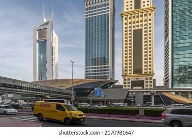 Dubai , UAE - March 5, 2022:  The Dubai International Financial Center ( DIFC ) is a special economic zone . Dubai Metro .