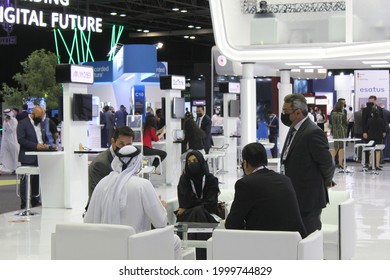 Dubai, UAE - May 31, 2021: Scene At In-person 'GISEC 2021' - The Largest Cybersecurity Trade Show In The Middle East And Africa - Held At Dubai World Trade Centre During The Global Covid-19 Pandemic.