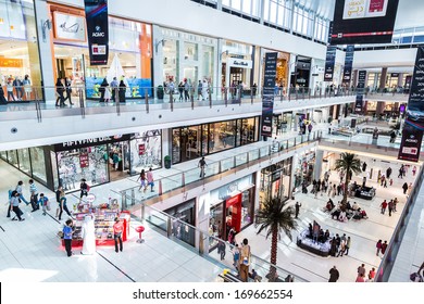 DUBAI, UAE - NOVEMBER 14: Shoppers at Dubai Mall on November 14, 2012 in Dubai. At over 12 million sq ft, it is the world's largest shopping mall 