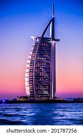 DUBAI, UAE - NOVEMBER 14 :The world's first seven stars luxury hotel Burj Al Arab, November 14, 2012 in Dubai, United Arab Emirates
