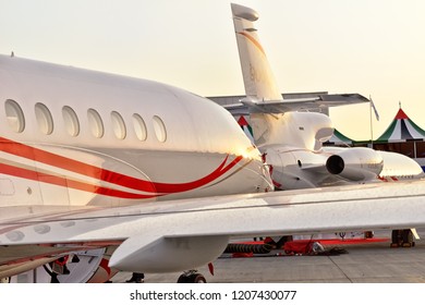 DUBAI, UAE - NOVEMBER, 2015: Dassault Falcon 7X Business Jet. 