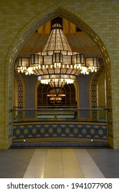 Dubai, UAE - October 10, 2017: Large Chandelier Inside Ibn Battuta Shopping Mall In Dubai.