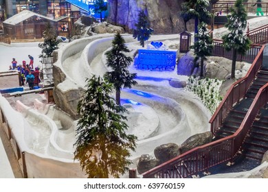 DUBAI, UAE - OCTOBER 21, 2016: View Of Ski Dubai, Indoor Ski Resort.