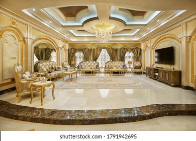 Dubai, United Arab Emirates 20/03/2020 : Living room of a luxury Villa / house in Dubai
