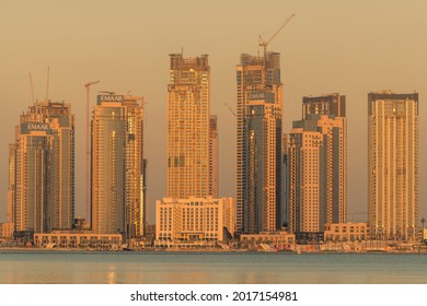 Dubai, United Arab Emirates - 2nd November, 2019: Modern Real Estate Property Development Coming Up At The Dubai Creek Harbour In Dubai.