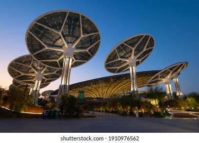 Dubai, United Arab Emirates - February 4, 2020: Terra Sustainability Pavilion at the EXPO 2020 built for EXPO 2020 scheduled to be held in 2021 in the United Arab Emirates