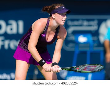 DUBAI, UNITED ARAB EMIRATES - FEBRUARY 15 : Madison Brengle In Action At The 2016 Dubai Duty Free Tennis Championships