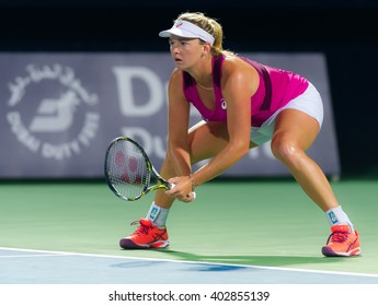 DUBAI, UNITED ARAB EMIRATES - FEBRUARY 15 : Coco Vandeweghe In Action At The 2016 Dubai Duty Free Tennis Championships