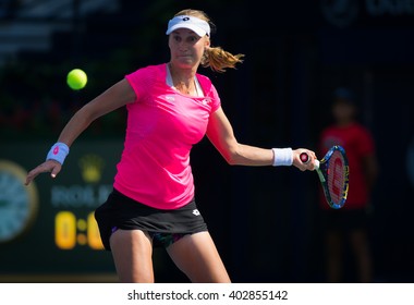 DUBAI, UNITED ARAB EMIRATES - FEBRUARY 15 : Ekaterina Makarova In Action At The 2016 Dubai Duty Free Tennis Championships