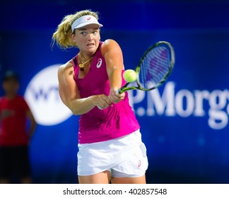 DUBAI, UNITED ARAB EMIRATES - FEBRUARY 18 : Coco Vandeweghe In Action At The 2016 Dubai Duty Free Tennis Championships