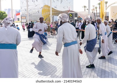 Dubai. United Arab Emirates - March 28 2022: Khaleeji Band Preforming On Expo 2020 Dubai