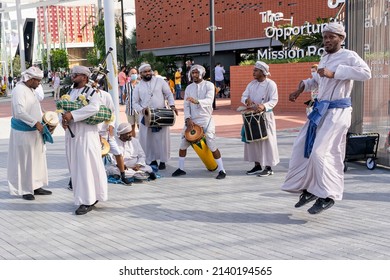 Dubai. United Arab Emirates - March 28 2022: Khaleeji Band Preforming On Expo 2020 Dubai