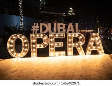 Dubai, United Arab Emirates - May 23, 2019: Capture During A Walk Around The Burj Khalifa, Emaar Boulevard, Dubai Opera, Burj Park, Downtown Dubai