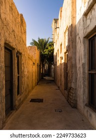  Dubai, United Arab Emirates; narrow streets in the Heritage Village.