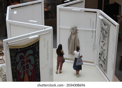 Dubai, United Arab Emirates - November 9-14, 2020: Curated Exhibition Scene At Dubai Design Week Held Annually At Dubai Design District, The Largest Hub For Design, Art And Fashion In The Middle East.