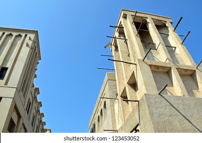 DUBAI, UNITED ARAB EMIRATES - OCTOBER 13: Wind Towers On October 13, 2012 In Dubai, United Arab Emirates. Dubai: Wind Tower Is A Traditional Architecture In Arab Area To Cool Off Inside The Home.