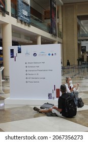 Dubai, United Arab Emirates - October 25, 2021: Delegates Attending The 72nd International Astronautical Congress Organised By The International Astronautical Federation.