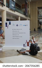 Dubai, United Arab Emirates - October 25, 2021: Delegates Attending The 72nd International Astronautical Congress Organised By The International Astronautical Federation.