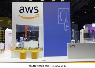 Dubai, United Arab Emirates - October 17, 2021: Exhibitor Stand At 'Gitex Global' - The World's Biggest In-person Technology Event Of The Year - Held At Dubai World Trade Centre.  