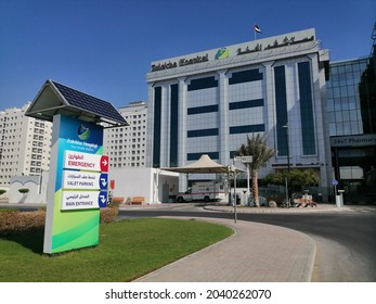 Dubai, United Arab Emirates - September 9, 2021: Privately-run Zulekha Hospital Dubai. The 140-bed Hospital In Al Nahda Offers Inpatient And Outpatient Care Covering Medical And Surgical Specialities.