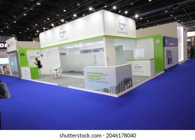 Dubai, United Arab Emirates - September 21-23, 2021: Scene at Gastech 2021 - the world's largest trade exhibition and conference for the gas, liquefied natural gas (LNG), hydrogen and energy sectors.