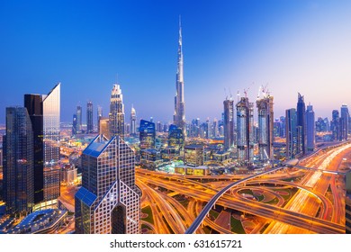 Dubai Skyline Sunset Beautiful City Center Stock Photo 648988810 ...