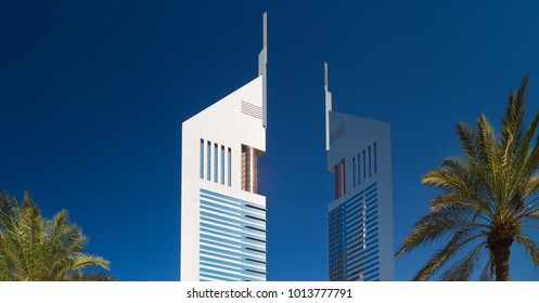 Dubai, Unites Arab Emirates - November 11, 2017: Jumeirah Emirates Towers Hotel Located In Commercial Business District