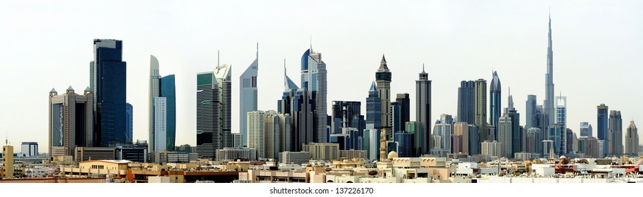 Dubai. World Trade Center And Burj Khalifa