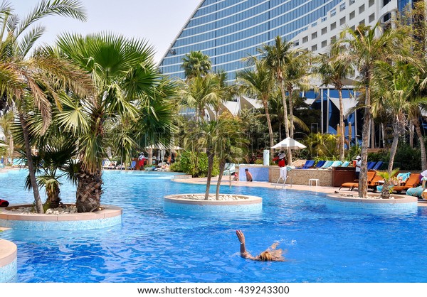 Dubaiuae March 122012 Hotel Area Swimming Stock Photo Edit Now