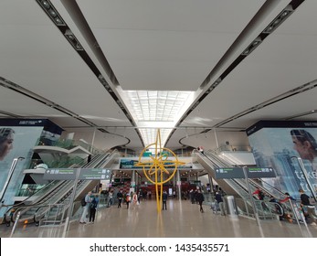 Dublin Airport, Ireland - 26th June, 2019: Interior Of Terminal 2 Arrivals Hall At Dublin Airport, Ireland. Dublin Airport Is Ireland's Busiest International Airport 