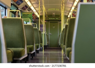 Dublin, Ireland: 07 09 2022: Empty Dart Commuter Train In Ireland With