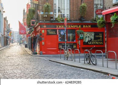 DUBLIN, IRELAND, 08 APRIL, 2017: peaceful at temple bar street