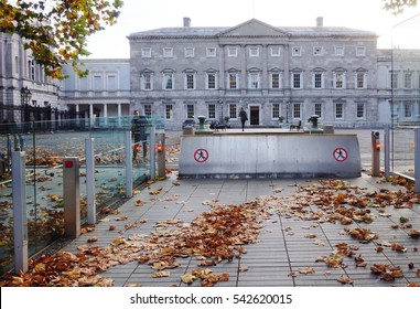 DUBLIN, IRELAND -1 NOV 2016- The Houses Of The Oireachtas Building In Dublin. It Serves As The National Parliament Of Ireland. 
