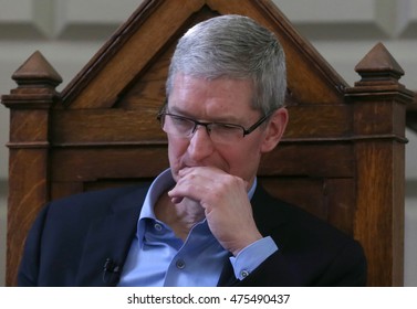 DUBLIN, IRELAND - 11/11/2015
Apple CEO, Tim Cook, during a Q&A with members of the Trinity College Dublin Philosophical Society after he received the Gold Medal of Honorary Patronage