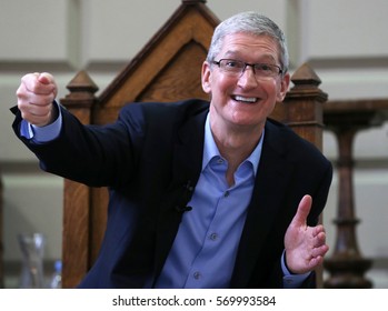 DUBLIN, IRELAND - 11/11/2015
Apple CEO, Tim Cook, during a Q&A with members of the Trinity College Dublin Philosophical Society where he received the Gold Medal of Honorary Patronage