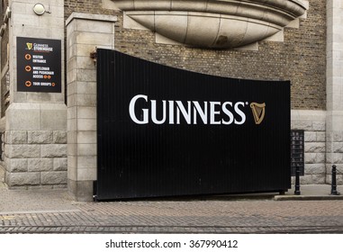 DUBLIN, IRELAND - 15 APRIL 2015: Closeup of Gate to the Guinness Storehouse Brewery Visitor Attraction in the St James Gate Area of Dublin