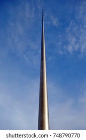 DUBLIN, IRELAND -2 NOV 2016- The Landmark Spire Of Dublin (Monument Of Light), A Stainless Steel Monument Located On The Site Of The Former Nelson's Pillar On O'Connell Street In Dublin, Ireland.