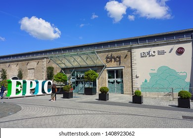 DUBLIN, IRELAND -4 MAY 2019- View Of EPIC The Irish Emigration Museum, An Interactive Museum About The History Of The Irish Diaspora Located In The Docklands In Dublin.