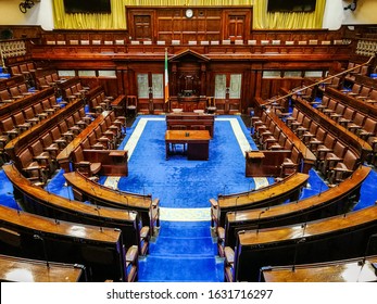Dublin, Ireland - 4th January 2019: Dáil Éireann, Irish Parliament Chambers