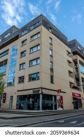 DUBLIN, IRELAND - Apr 28, 2021: A Vertical Shot Of The International Financial Service Centre In Dublin, Ireland