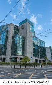 DUBLIN, IRELAND - Apr 28, 2021: A Vertical Shot Of The International Financial Service Centre In Dublin, Ireland