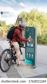 Dublin, Ireland - CIRCA 2020: Dublin City University (DCU) Water Fountain