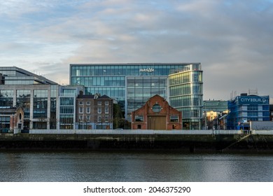 DUBLIN, IRELAND - Mar 15, 2021: A view of the Hubspot office and other buildings in Dublin, Ireland