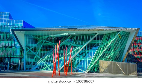 Dublin, Ireland, March 2018, Outside The Bord Gáis Energy Theatre Located In Grand Canal Square